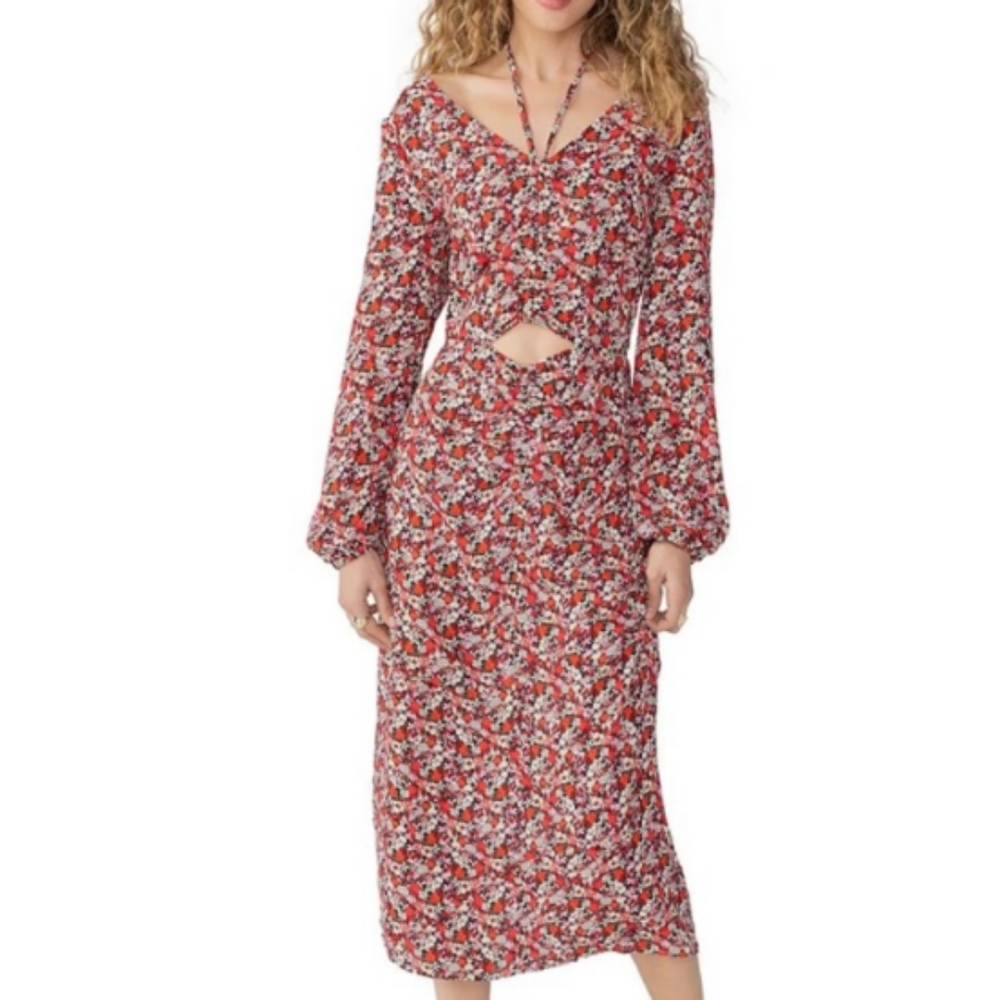 Sanctuary Dress Floral Chiffon Halter Dress